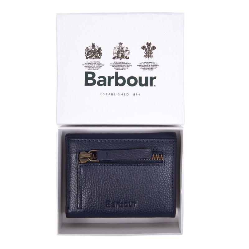 Barbour Barbour Leather Billfold Purse Navy