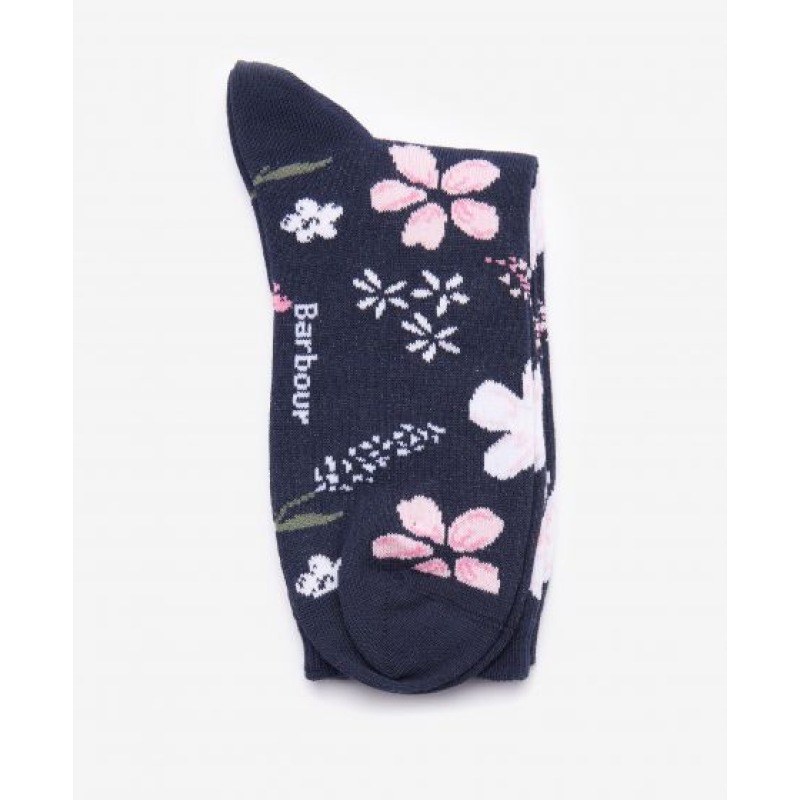 Barbour Ditsy Floral Socks Navy