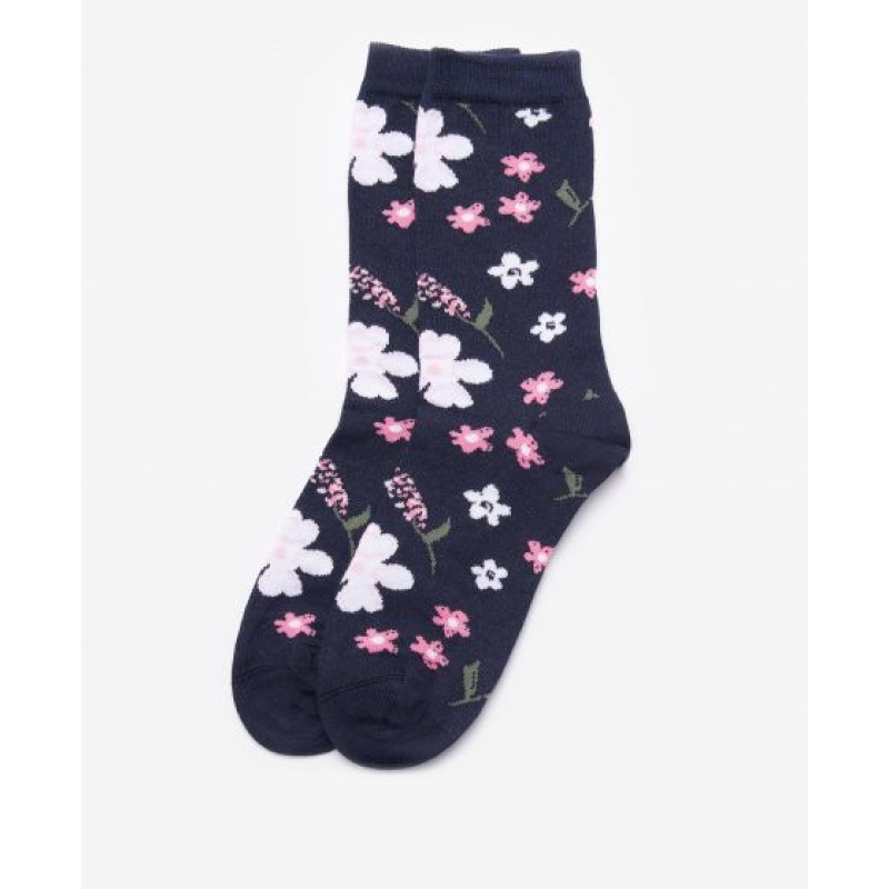 Barbour Ditsy Floral Socks Navy