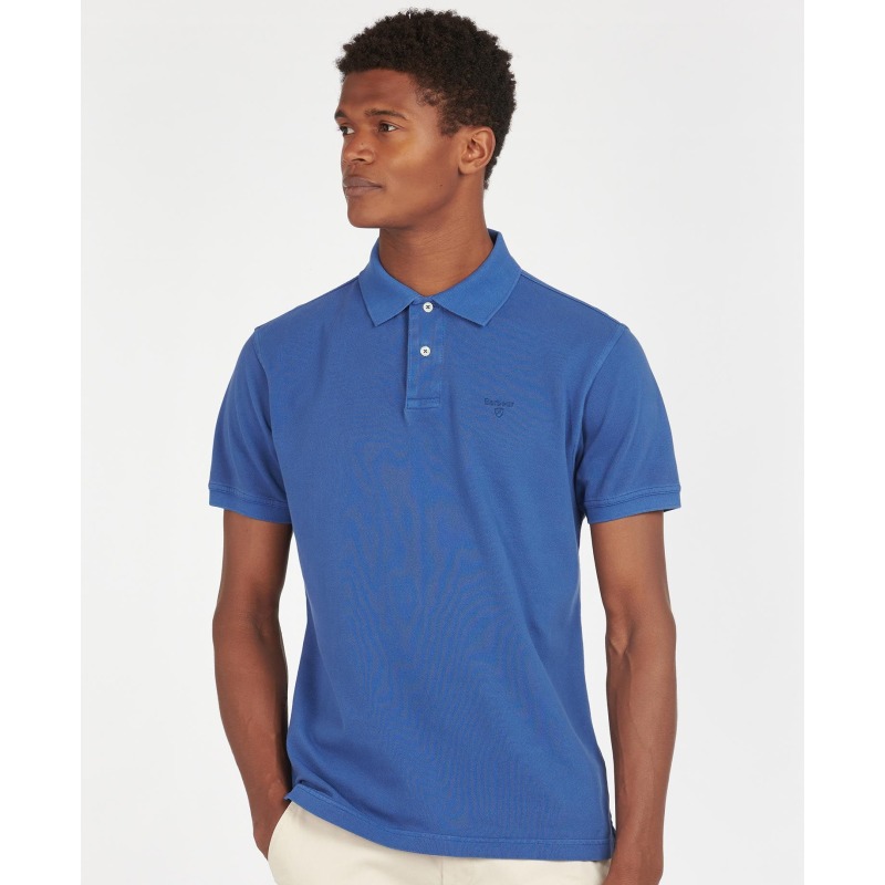 Barbour Washed Sports Polo Shirt Marine Blue
