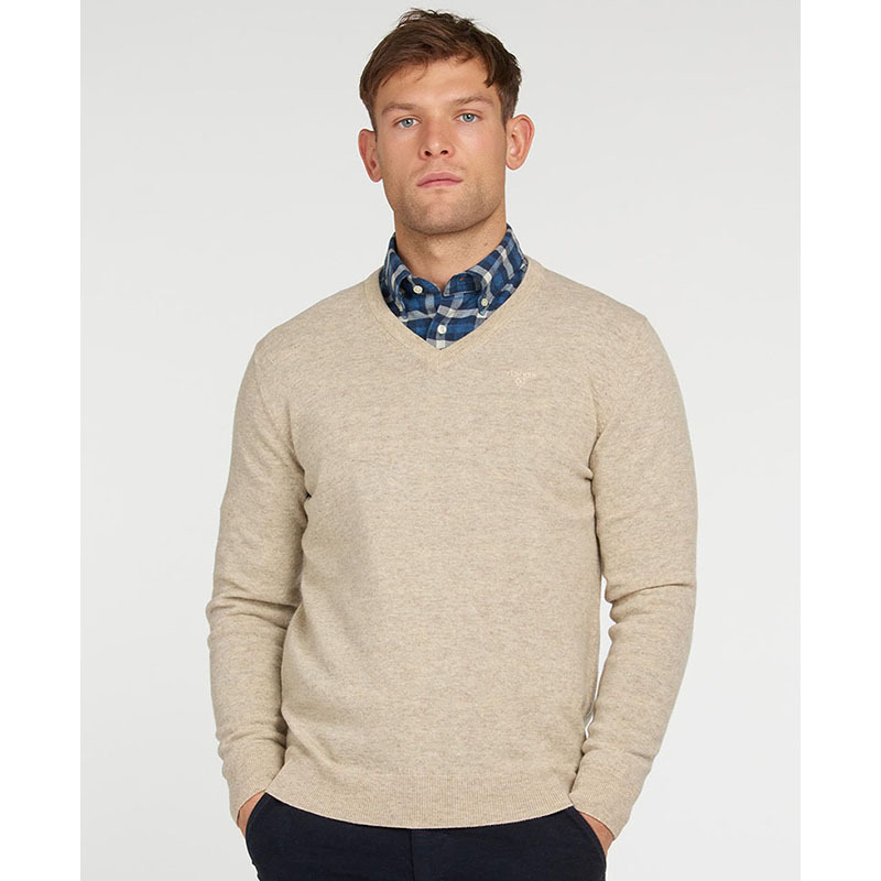 Barbour Essential Lambswool V Neck Sweater Marl
