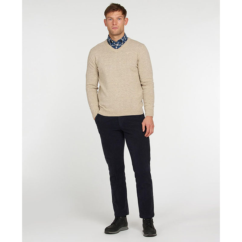 Barbour Essential Lambswool V Neck Sweater Marl
