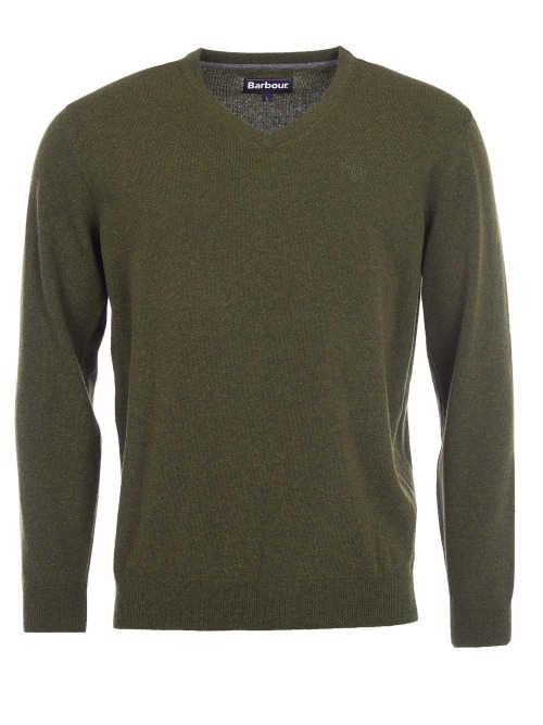 Men's barbour patch clearance crew neck lambswool sweater