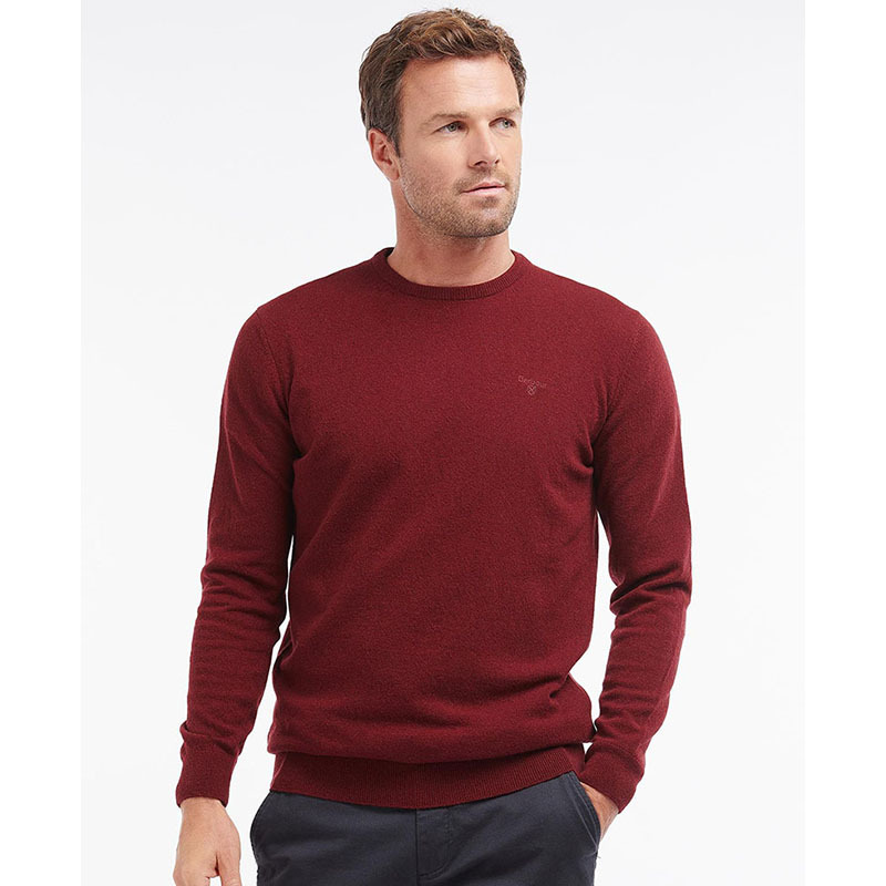 Barbour Essential Lambswool Crew Sweater Ruby