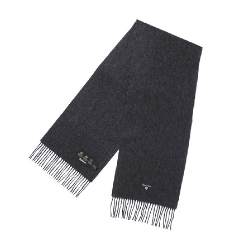 Barbour Plain Lambswool Scarf Charcoal