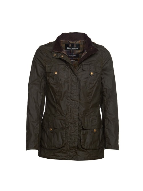 Barbour Lightweight Defence Waxed Cotton Jacket Olive